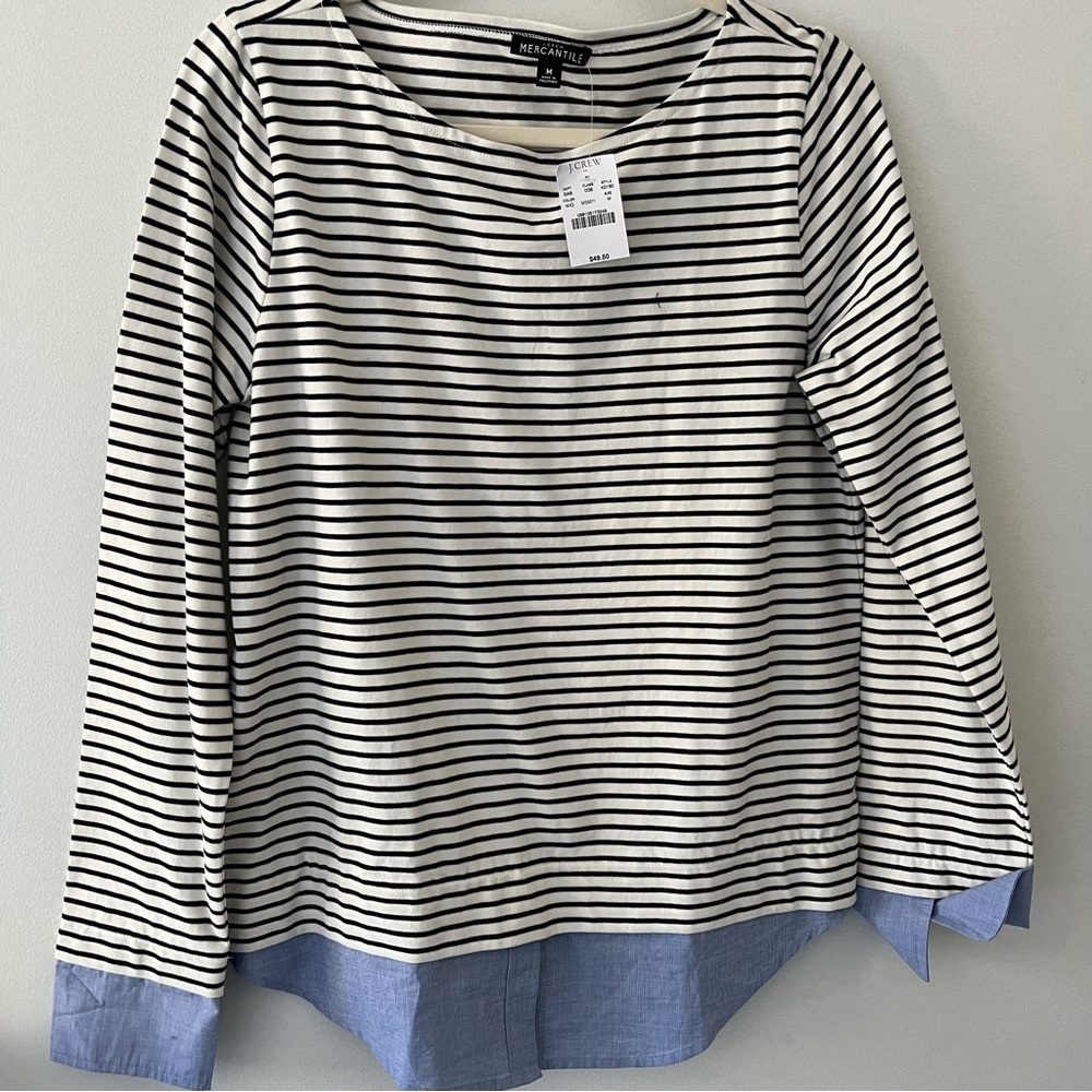 NWT J. Crew mercantile striped top